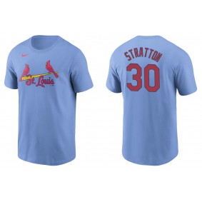 Men's St. Louis Cardinals Chris Stratton Light Blue Name & Number T-Shirt