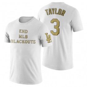 Chris Taylor Dodgers End Blackouts White T-Shirt