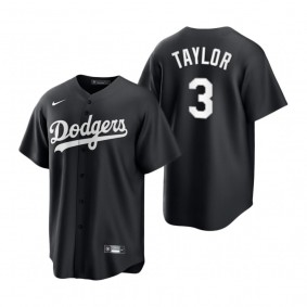 Los Angeles Dodgers Chris Taylor Nike Black White 2021 All Black Fashion Replica Jersey
