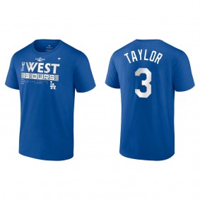 Chris Taylor Los Angeles Dodgers Royal 2022 NL West Division Champions Locker Room T-Shirt