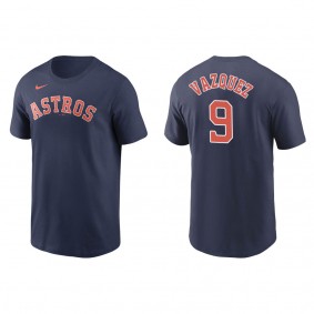 Men's Houston Astros Christian Vazquez Navy Name & Number Nike T-Shirt