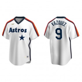 Men's Houston Astros Christian Vazquez White Cooperstown Collection Home Jersey
