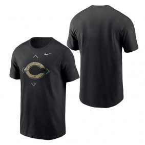 Men's Cincinnati Reds Black Camo Logo T-Shirt