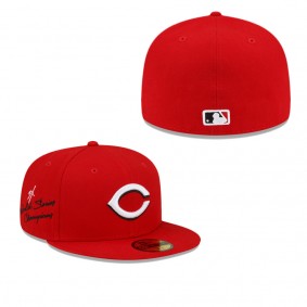 Men's Cincinnati Reds Red 5-Time World Series Champions Undervisor 59FIFTY Fitted Hat