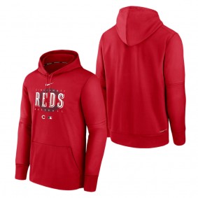 Men's Cincinnati Reds Red Authentic Collection Pregame Performance Pullover Hoodie