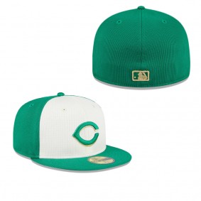 Men's Cincinnati Reds White Green 2024 St. Patrick's Day 59FIFTY Fitted Hat