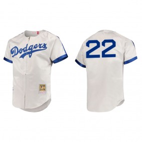 Clayton Kershaw Men's Brooklyn Dodgers Jackie Robinson Mitchell & Ness Gray Cooperstown Collection Authentic Jersey