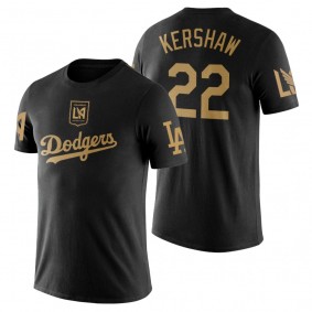 Clayton Kershaw Dodgers LAFC Night Black T-Shirt