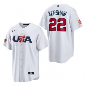 Clayton Kershaw Men's USA Baseball White 2023 World Baseball Classic Replica Jersey