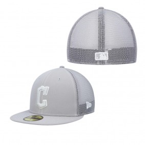 Men's Cleveland Guardians Gray 2023 On-Field Batting Practice 59FIFTY Fitted Hat