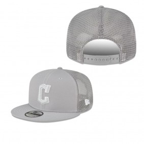 Men's Cleveland Guardians Gray 2023 On-Field Batting Practice 9FIFTY Snapback Hat