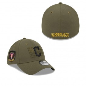 Men's Cleveland Guardians Green 2023 Armed Forces Day 39THIRTY Flex Hat