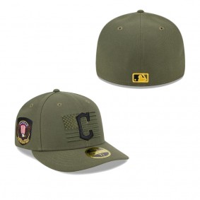 Men's Cleveland Guardians Green 2023 Armed Forces Day Low Profile 59FIFTY Fitted Hat