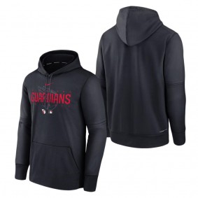 Men's Cleveland Guardians Navy Authentic Collection Pregame Performance Pullover Hoodie