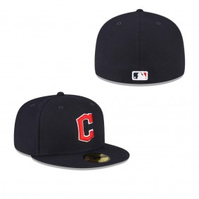 Men's Cleveland Guardians Navy Authentic Collection Replica 59FIFTY Fitted Hat