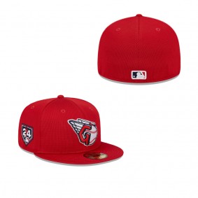 Men's Cleveland Guardians Red 2024 Spring Training 59FIFTY Fitted Hat