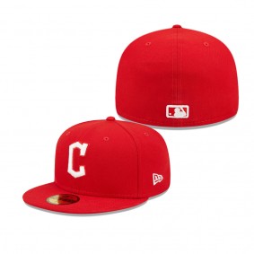 Men's Cleveland Guardians Red Logo 59FIFTY Fitted Hat