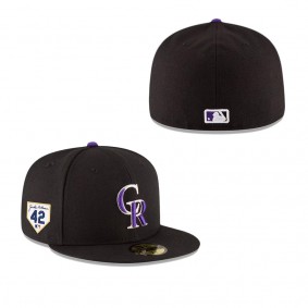 Men's Colorado Rockies Black 2023 Jackie Robinson Day 59FIFTY Fitted Hat