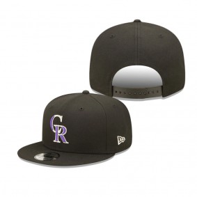 Men's Colorado Rockies Black Primary Logo 9FIFTY Snapback Hat