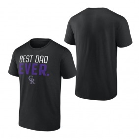 Men's Colorado Rockies Fanatics Branded Black Best Dad Ever T-Shirt