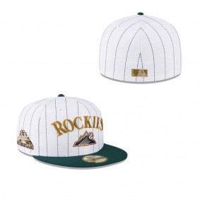 Colorado Rockies Just Caps White Pinstripe 59FIFTY Fitted Hat