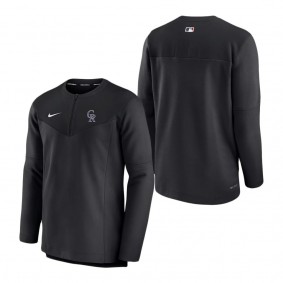 Men's Colorado Rockies Nike Black Authentic Collection Game Time Performance Half-Zip Top