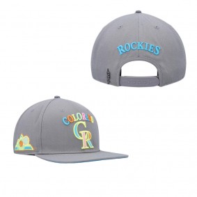 Colorado Rockies Pro Standard Washed Neon Snapback Hat Gray