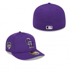 Men's Colorado Rockies Purple 2024 Spring Training Low Profile 59FIFTY Fitted Hat