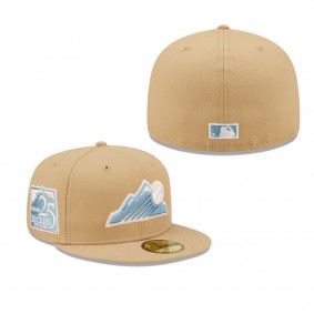 Men's Colorado Rockies Tan 25th Anniversary Sky Blue Undervisor 59FIFTY Fitted Hat