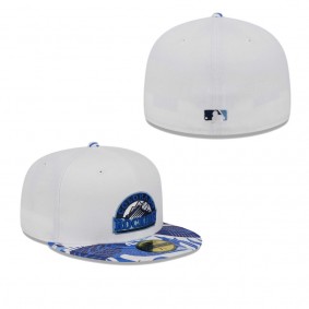 Men's Colorado Rockies White Blue Flamingo 59FIFTY Fitted Hat