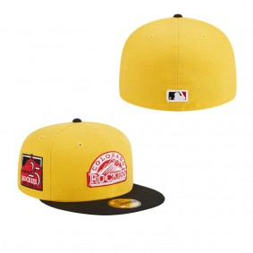 Men's Colorado Rockies Yellow Black Grilled 59FIFTY Fitted Hat