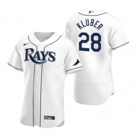 Men's Tampa Bay Rays Corey Kluber White Authentic Home Jersey