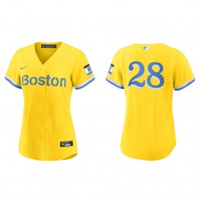 Corey Kluber Women's Boston Red Sox Nike Gold Light Blue City Connect Replica Jersey