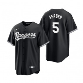 Texas Rangers Corey Seager Nike Black White Replica Official Jersey