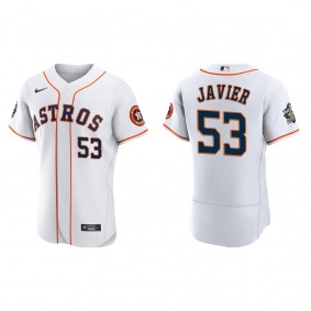 Cristian Javier Houston Astros White 2022 World Series Home Authentic Jersey