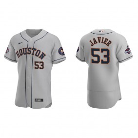 Cristian Javier Houston Astros Gray 2022 World Series Champions Road Authentic Jersey