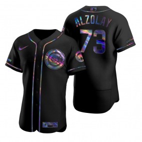 Chicago Cubs Adbert Alzolay Nike Black Authentic Holographic Golden Edition Jersey