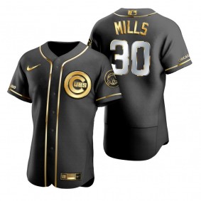 Chicago Cubs Alec Mills Nike Black Golden Edition Authentic Jersey