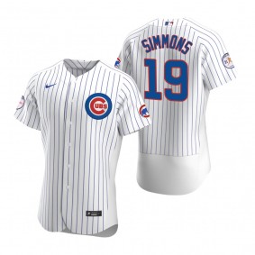 Chicago Cubs Andrelton Simmons White Fergie Jenkins Logo Authentic Jersey