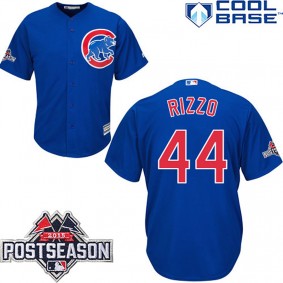 Male Chicago Cubs #44 Anthony Rizzo Blue Cool Base Alternate Jersey