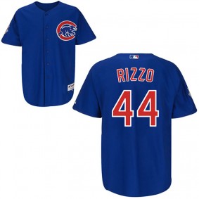 Male Chicago Cubs #44 Anthony Rizzo Cool Base Blue Jersey