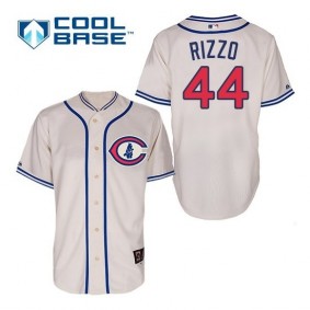 Male Chicago Cubs #44 Anthony Rizzo Cream 1929 Throwback Jersey