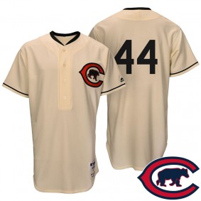 Male Chicago Cubs Anthony Rizzo #44 Tan Turn Back the Clock Throwback Player Jersey