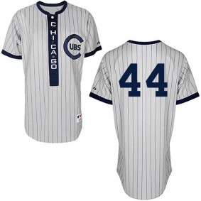 Chicago Cubs #44 Anthony Rizzo Male White 1909 Turn Back The Clock MLB Jersey