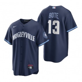 Chicago Cubs David Bote Navy 2021 City Connect Replica Jersey