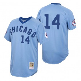 Ernie Banks Chicago Cubs Light Blue Authentic 1976 Cooperstown Jersey