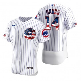 Ernie Banks Chicago Cubs White 2020 Stars & Stripes 4th of July Jersey