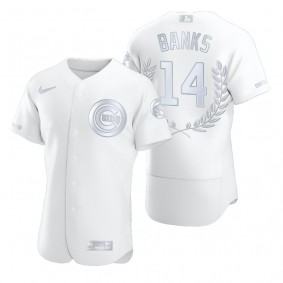 Ernie Banks Chicago Cubs White Award Collection Retired Jersey