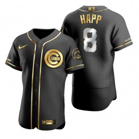 Chicago Cubs Ian Happ Nike Black Golden Edition Authentic Jersey