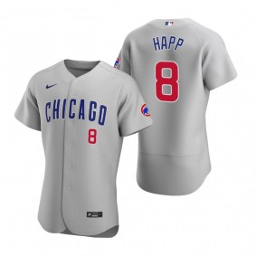 Men's Chicago Cubs Ian Happ Nike Gray Authentic 2020 Road Jersey